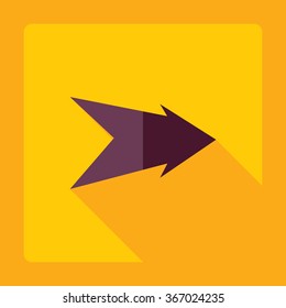 Flat modern design with shadow Icon  arrow
