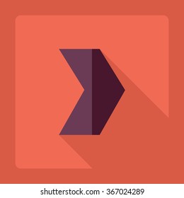 Flat modern design with shadow Icon  arrow