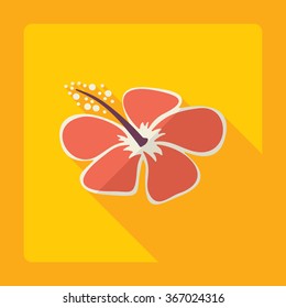 Flat modern design with shadow Icon  flower