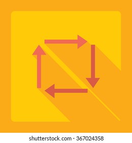 Flat modern design with shadow Icon  arrow