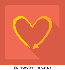Flat modern design with shadow Icon  arrow