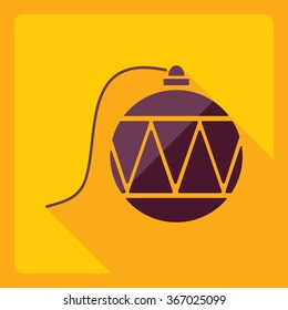 Flat modern design with shadow  Icon Christmas balls