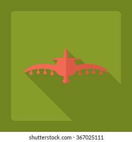 Flat modern design with shadow Icon  plane aircraft
