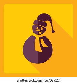 Flat modern design with shadow  Icon snowman