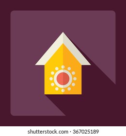 Flat modern design with shadow Icon  bird house