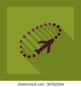 Flat modern design with shadow Icon  plane aircraft