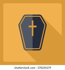 Flat modern design with shadow  Icon grave