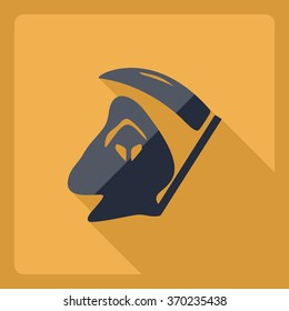 Flat modern design with shadow  Icon grim 