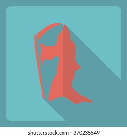 Flat modern design with shadow  Icon grim 