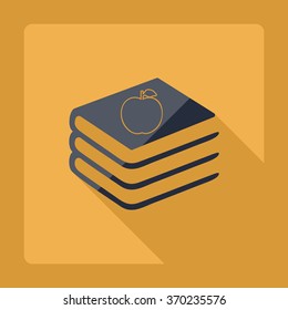 Flat modern design with shadow  Icon books