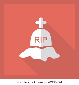 Flat modern design with shadow  Icon headstone