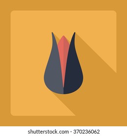 Flat modern design with shadow Icon  flower