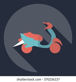 Flat modern design with shadow  Icon scooter