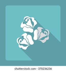 Flat modern design with shadow Icon  flower