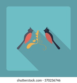 Flat modern design with shadow Icon  dove