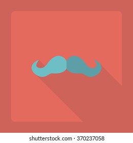 Flat modern design with shadow Icon  mustache