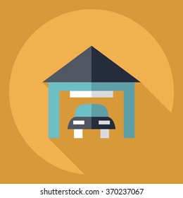 Flat modern design with shadow  Icon garage