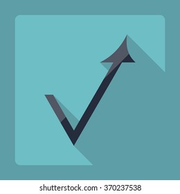 Flat modern design with shadow Icon  arrow