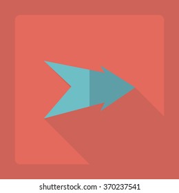 Flat modern design with shadow Icon  arrow