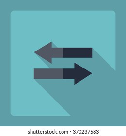 Flat modern design with shadow Icon  arrow