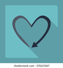 Flat modern design with shadow Icon  arrow