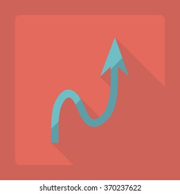 Flat modern design with shadow Icon  arrow