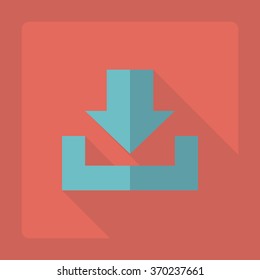 Flat modern design with shadow Icon  arrow