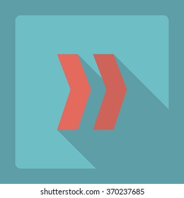 Flat modern design with shadow Icon  arrow