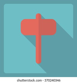 Flat modern design with shadow  Icon hammer