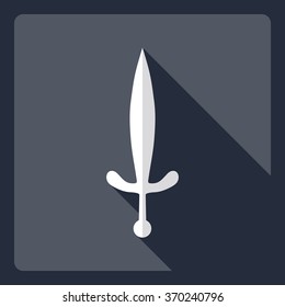 Flat modern design with shadow  Icon sword