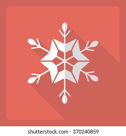 Flat modern design with shadow  Icon snowflake