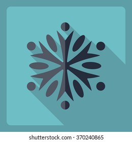 Flat modern design with shadow  Icon snowflake