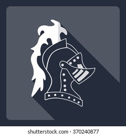 Flat modern design with shadow  Icon Helm knight