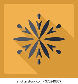 Flat modern design with shadow  Icon snowflake