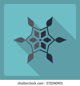 Flat modern design with shadow  Icon snowflake