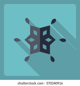 Flat modern design with shadow  Icon snowflake