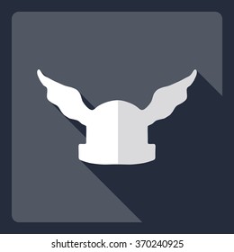 Flat modern design with shadow  Icon helmet barbarian