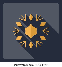 Flat modern design with shadow  Icon snowflake