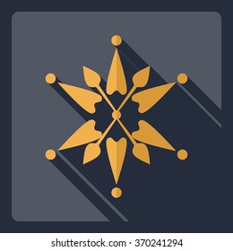 Flat modern design with shadow  Icon snowflake