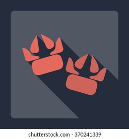 Flat modern design with shadow Icon  fox trail