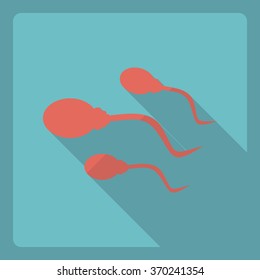 Flat modern design with shadow  Icon sperm