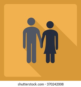 Flat modern design with shadow  Icon couple