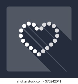 Flat modern design with shadow Icon  heart