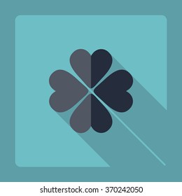 Flat modern design with shadow Icon  clover