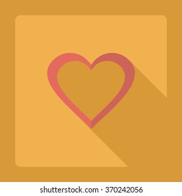 Flat modern design with shadow Icon  heart