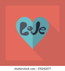 Flat modern design with shadow Icon  heart