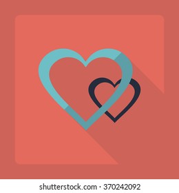 Flat modern design with shadow Icon  heart