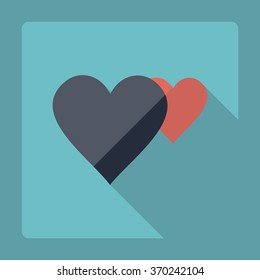 Flat modern design with shadow Icon  heart