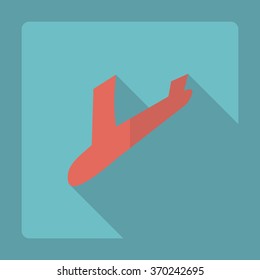 Flat modern design with shadow Icon  plane aircraft