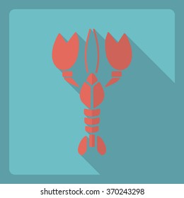 Flat modern design with shadow  Icon lobster